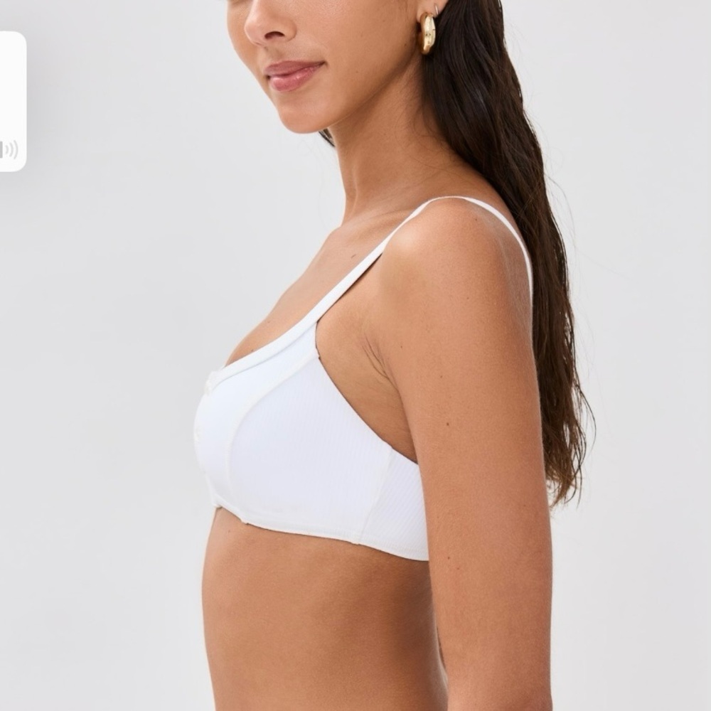 STAUD White Ribbed Bikini Top - Picture 3 of 10